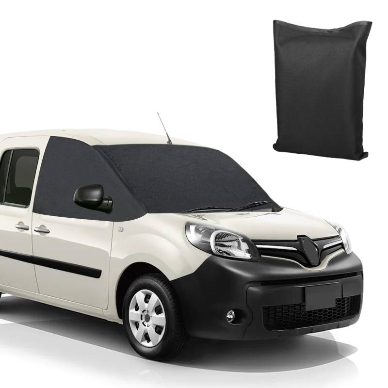 Frontscheibenabdeckung Kompatibel mit Renault Kangoo Second Generation X61 2007-2021, Windschutzscheiben Abdeckung 600D Scheibenabdeckung Auto Winter Gegen Schnee, Frost, EIS, UV-Strahlung, Staub von JinsenTGG