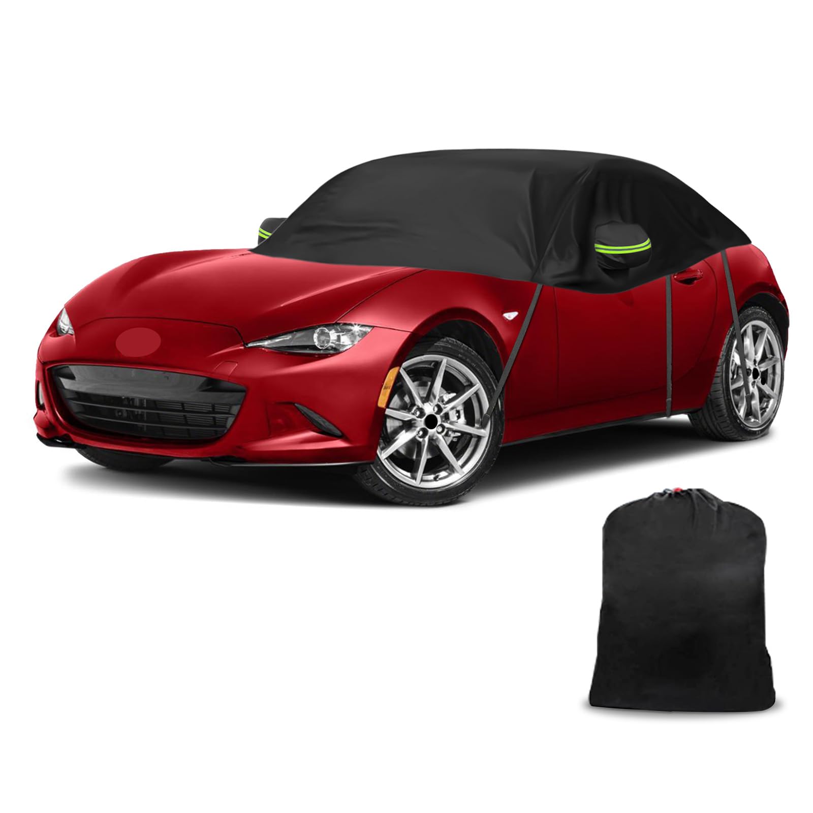 Halbe Autoabdeckung Ersatz für Mazda MX-5 Miata MK4 ND 2015-2024, Dachschutz-Autoabdeckung Wasserdicht, Halbe Garage mit Riemen, UV-beständig für jedes Wetter, Regen-Sonnen-Staubschutz von JinsenTGG