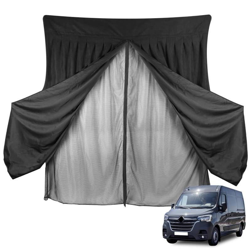 Insektennetz Ersatz für Renault Master H1H2H3/L1L2L3 2010-2024/Opel Movano 2010-2021/ Nissan NV400, Auto Hintertür Heckklappe Insektenschutz, Zweischichtig Magnetische Moskitonetze mit Wildleder von JinsenTGG