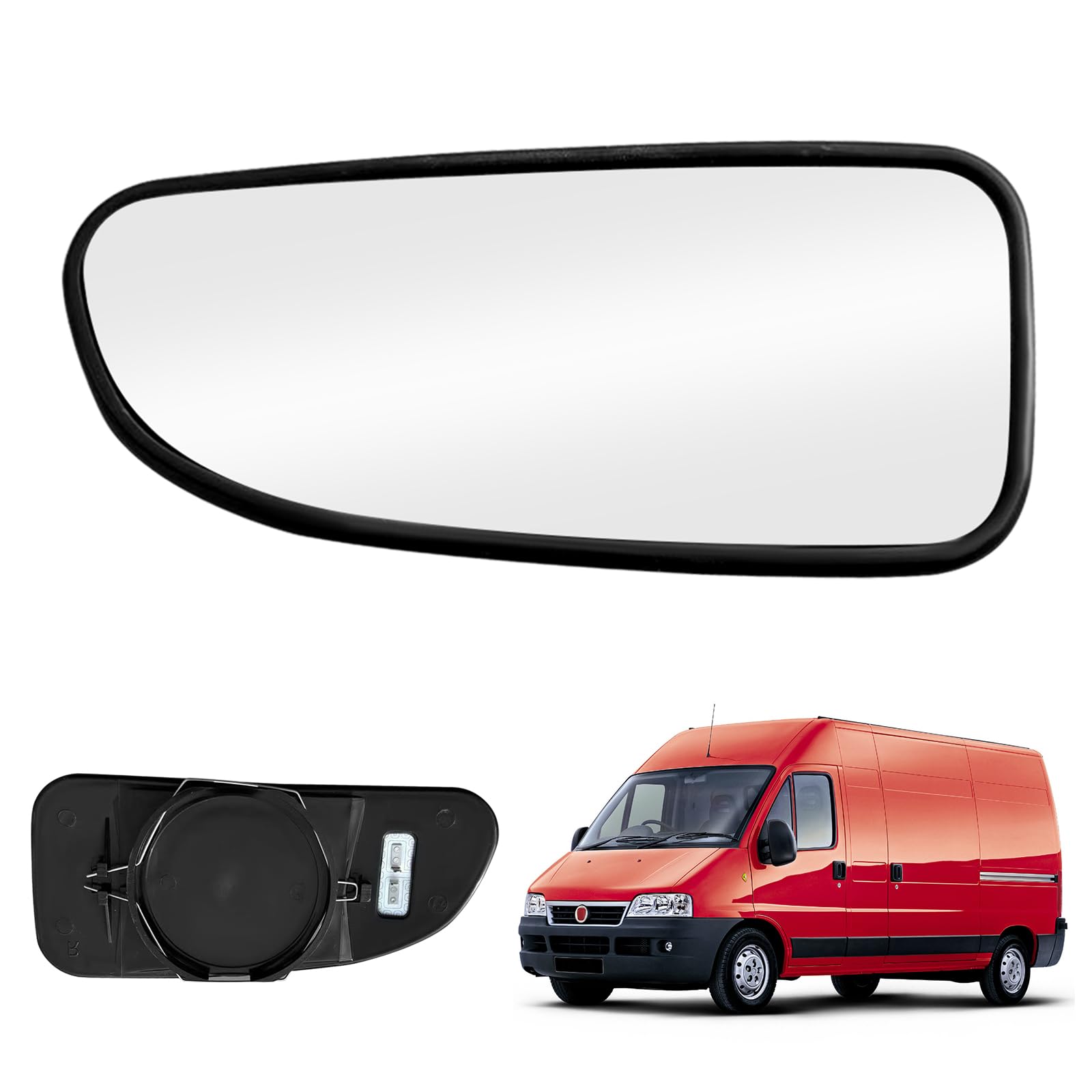 JinsenTGG Spiegelglas Ersatz für Fiat Ducato/Peugeot Boxer/Citroen Relay 1998-2005, Außenspiegel Glas Asphärisch Verstellbar Geeignet, Umkehrlinse Rückfahrglas Spiegel, Untere Linse (Links) von JinsenTGG