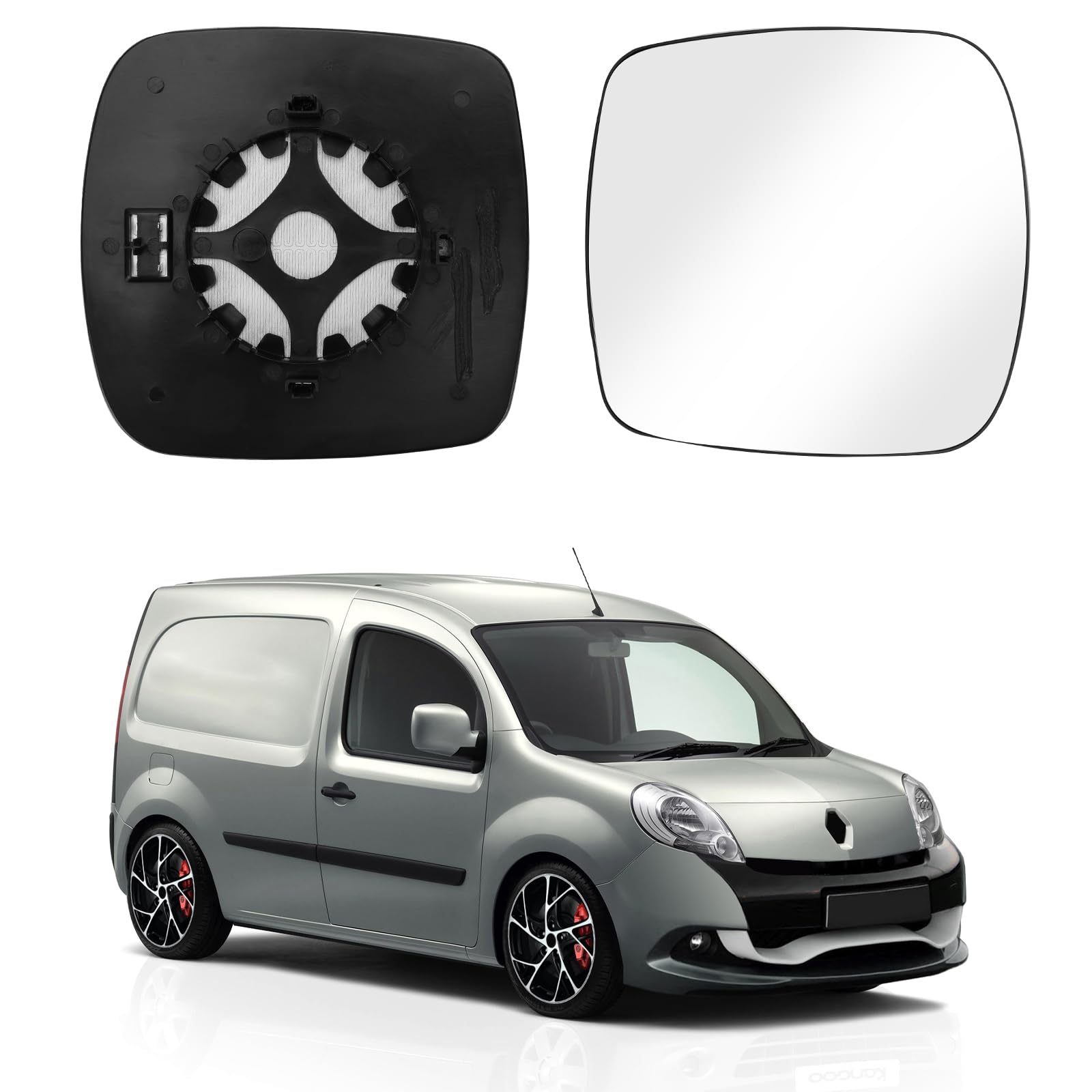 JinsenTGG Spiegelglas Ersatz für Renault Kangoo II 2007-2012, Beheizbar Außenspiegel Glas Asphärisch Verstellbar Geeignet, Umkehrlinse Rückfahrglas Spiegel (Links) von JinsenTGG