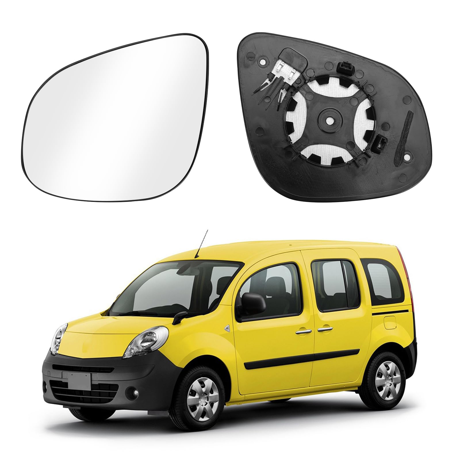 JinsenTGG Spiegelglas Ersatz für Renault Kangoo II 2013-2021, Beheizbar Außenspiegel Glas Asphärisch Verstellbar Geeignet, Umkehrlinse Rückfahrglas Spiegel (Links) von JinsenTGG