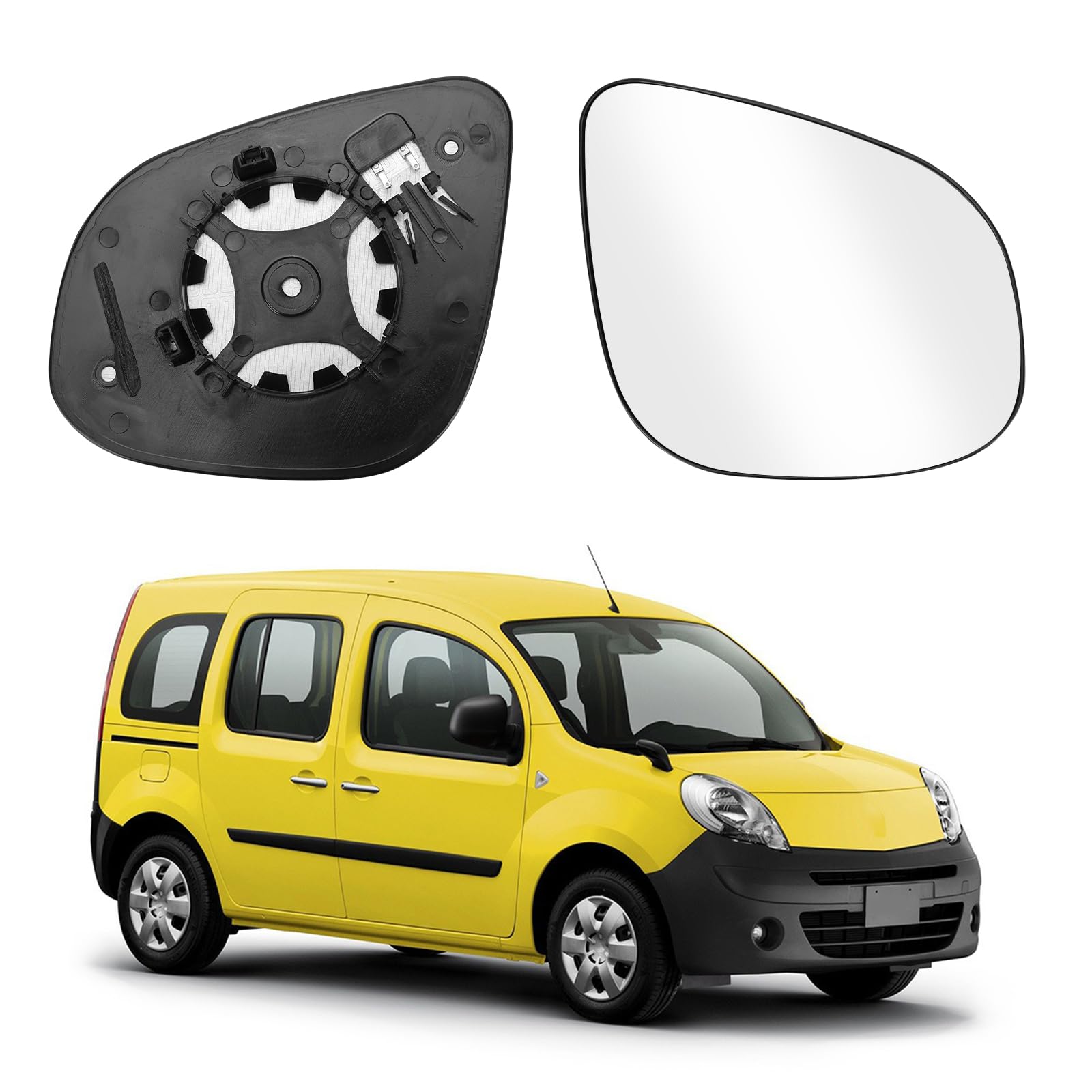 JinsenTGG Spiegelglas Ersatz für Renault Kangoo II 2013-2021, Beheizbar Außenspiegel Glas Asphärisch Verstellbar Geeignet, Umkehrlinse Rückfahrglas Spiegel (Rechts) von JinsenTGG