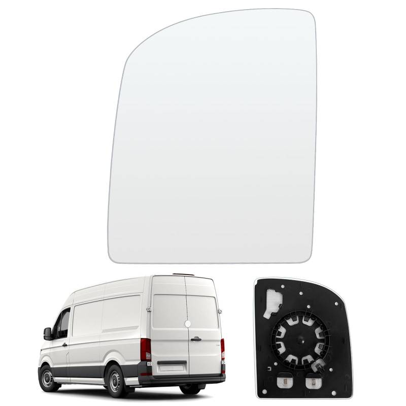 JinsenTGG Spiegelglas Ersatz für VW Crafter 2017-2023, Außenspiegel Glas Asphärisch Verstellbar Geeignet, Umkehrlinse Rückfahrglas Spiegel, Obere Linse (Links) von JinsenTGG