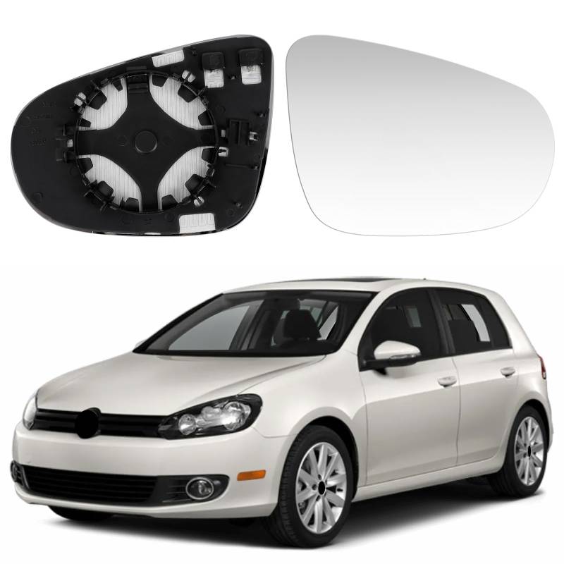 JinsenTGG Spiegelglas Ersatz für VW Golf 6 2008-2012 / Touran 2010-2015, Beheizbar Außenspiegel Glas Asphärisch Verstellbar Geeignet, Umkehrlinse Rückfahrglas Spiegel (Rechts) von JinsenTGG