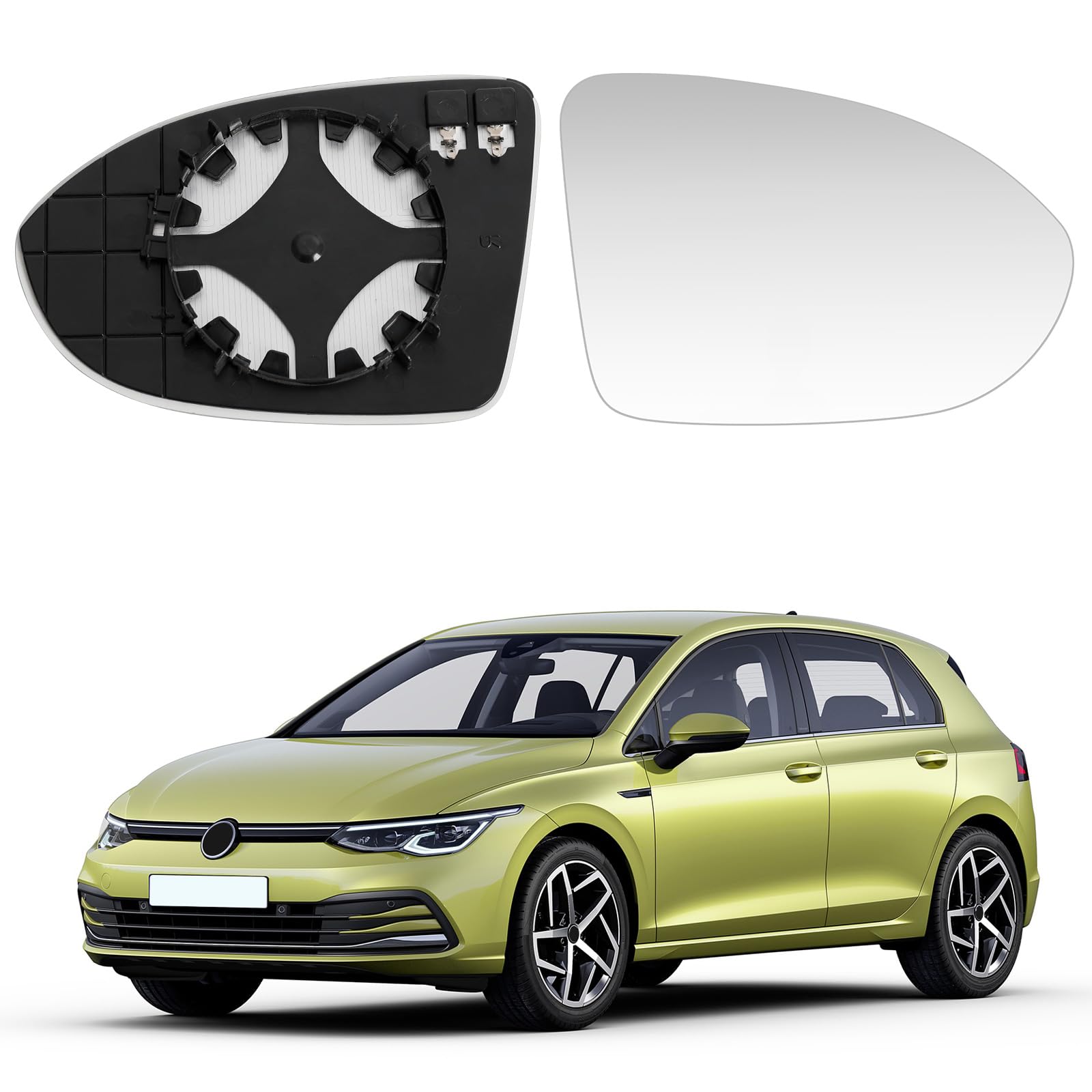 JinsenTGG Spiegelglas Ersatz für VW ID.3 2019-2024 / Golf Mk8 2019-2024, Außenspiegel Glas Asphärisch Verstellbar Geeignet, Umkehrlinse Rückfahrglas Spiegel (Rechts) von JinsenTGG