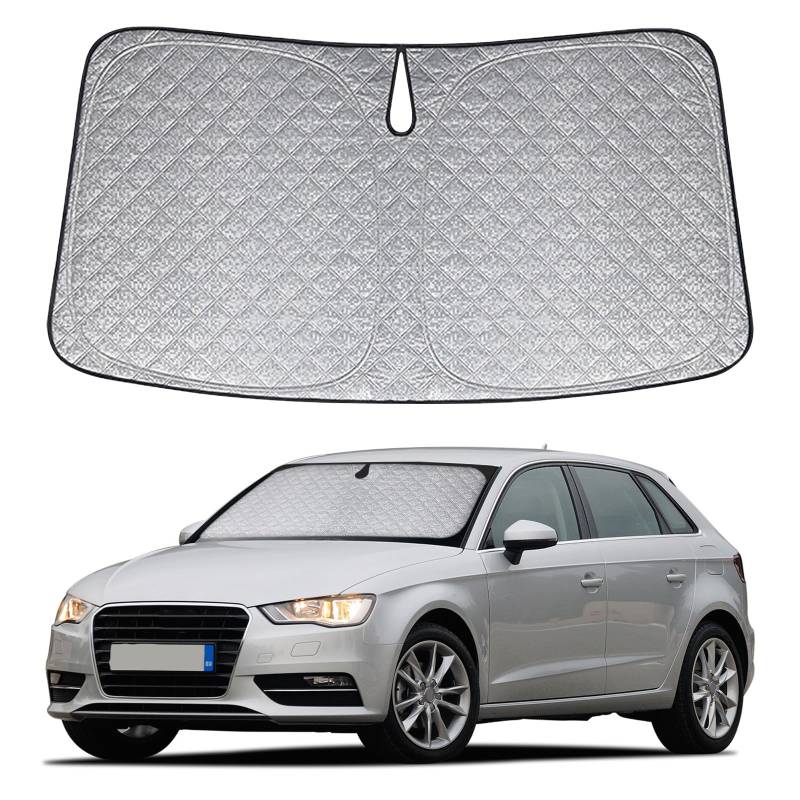 Sonnenschutz Auto Frontscheibe Ersatz für Audi A3 2013-2020, Auto Windschutzscheibe Sonnenschutz Innen, Faltbar Sonnenschirm Auto UV Schutz Reflektierender Staub Schutz Sonnenschutzfolie Zubehör von JinsenTGG