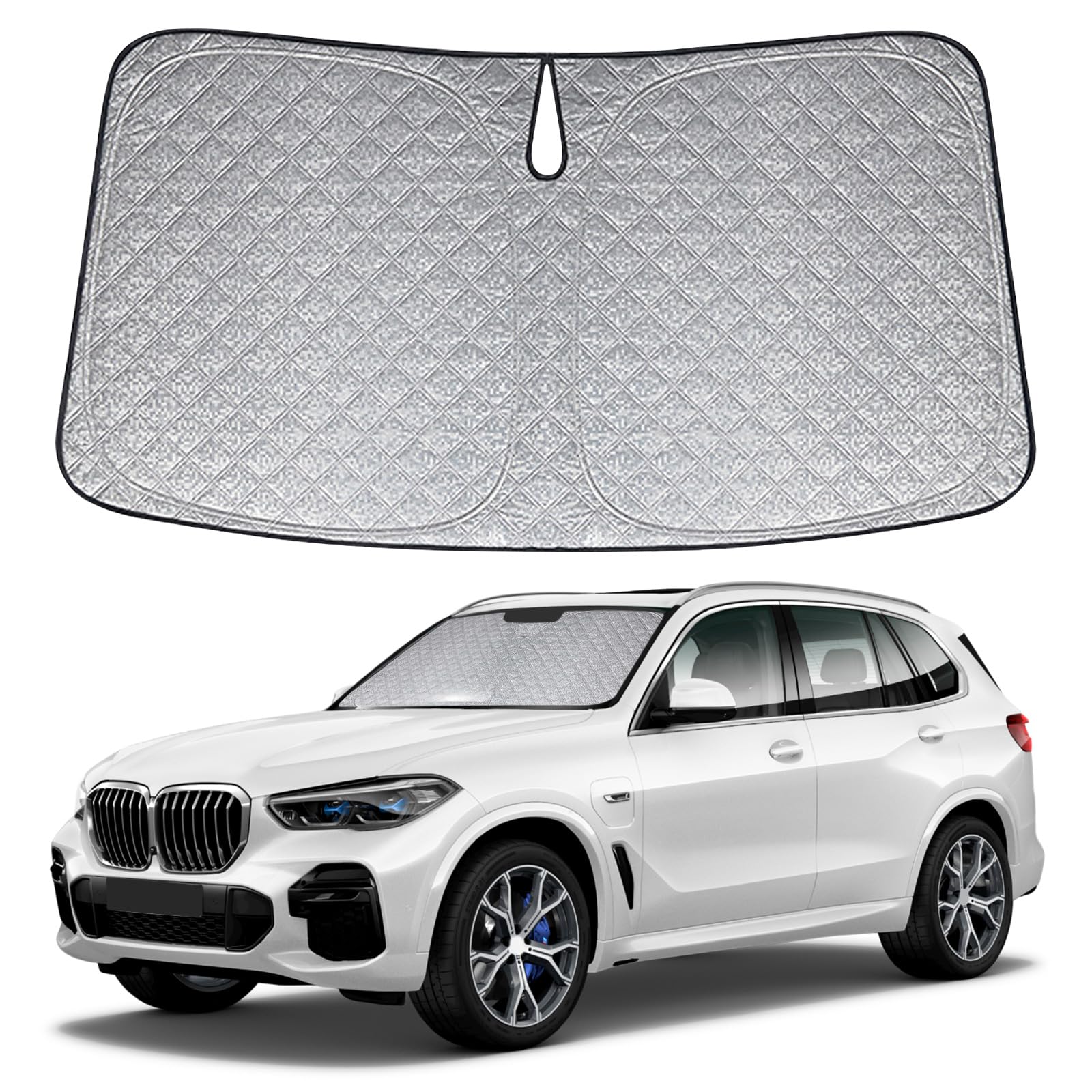 Sonnenschutz Auto Frontscheibe Ersatz für BMW X3 2017-2023, Auto Windschutzscheibe Sonnenschutz Innen, Faltbar Sonnenschirm Auto UV Schutz Reflektierender Staub Schutz Sonnenschutzfolie Zubehör von JinsenTGG