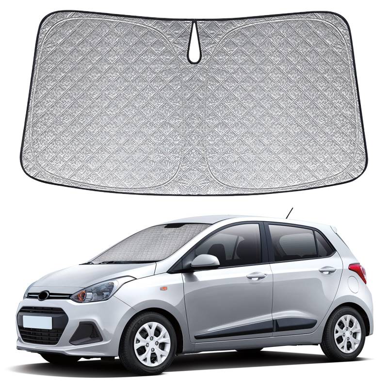 Sonnenschutz Auto Frontscheibe Ersatz für Hyundai i10 2013-2022, Auto Windschutzscheibe Sonnenschutz Innen, Faltbar Sonnenschirm Auto UV Schutz Reflektierender Staub Schutz Sonnenschutzfolie Zubehör von JinsenTGG