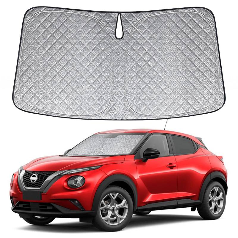 Sonnenschutz Auto Frontscheibe Ersatz für Nissan Juke 2019-2024, Auto Windschutzscheibe Sonnenschutz Innen, Faltbar Sonnenschirm Auto UV Schutz Reflektierender Staub Schutz Sonnenschutzfolie Zubehör von JinsenTGG