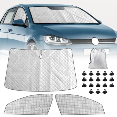 Sonnenschutz Auto Frontscheibe Ersatz für VW Golf 7 2012-2020, 3 Teilige Technology Thermomatte, Aluminiumfolie Faltbar Sonnenblende, Sonnenschutz Frontscheibe Abdeckung (for Golf 7) von JinsenTGG