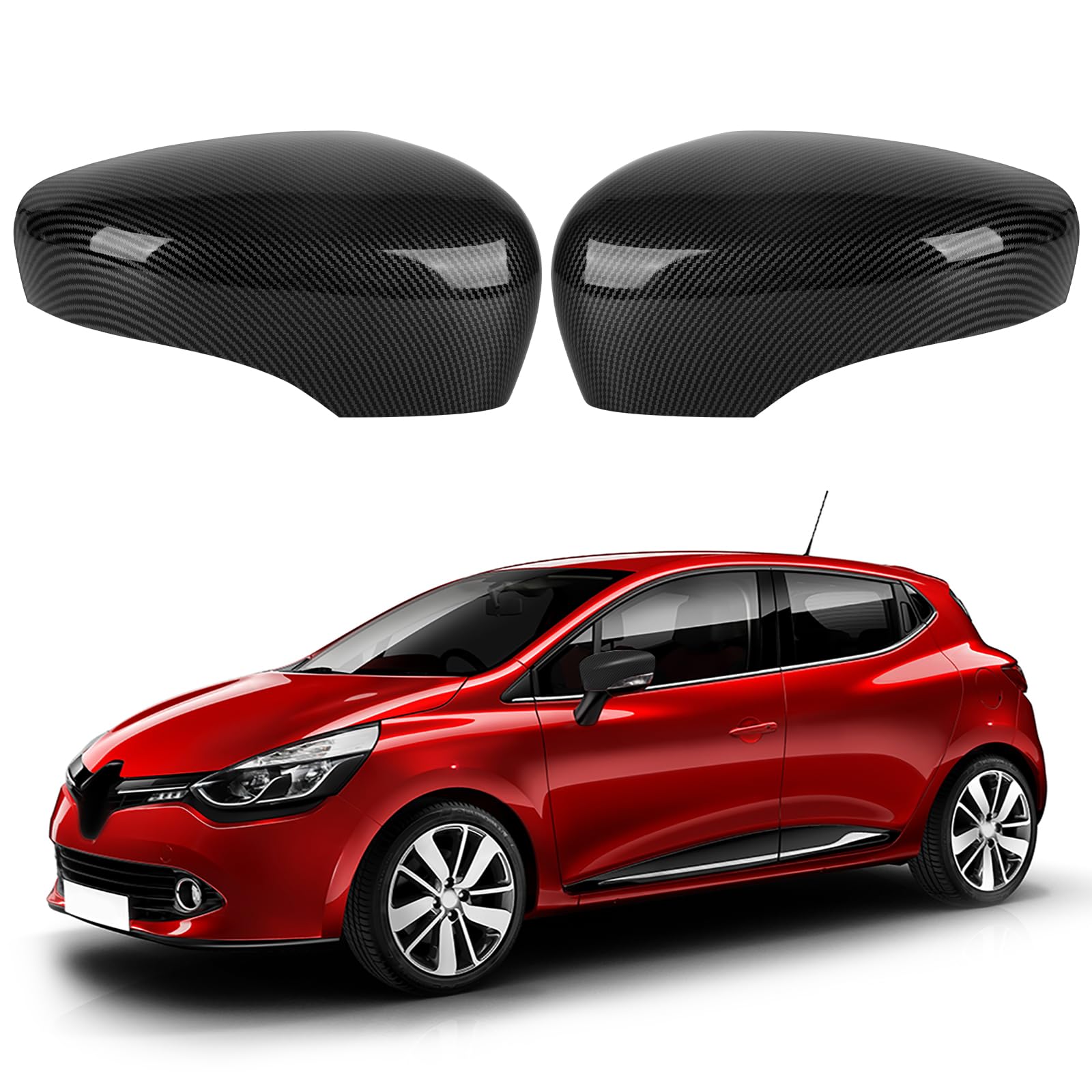 Spiegelabdeckungen Ersatz für Renault Clio 4 2012-2016, Capture First Generation J87 2013-2019, Zoe 2012-2024, Auto Außenspiegelkappe Rückspiegelkappe Links & Rechts, 963732631R - Graue Linien von JinsenTGG