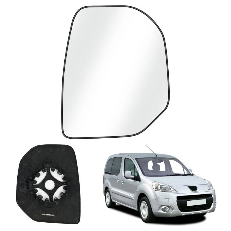 Spiegelglas Ersatz für Citroen Berlingo 2008-2013, Außenspiegel Glas Asphärisch Ersatz für Peugeot Partner 2008-2013, Außenspiegel Verstellbar Umkehrlinse Rückfahrglas (Rechts) von JinsenTGG