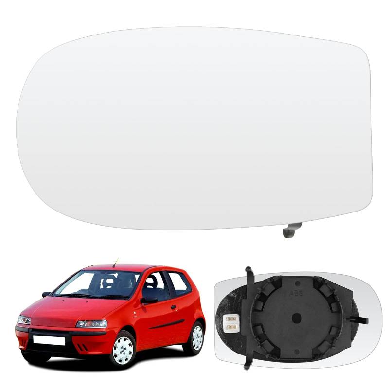 Spiegelglas Ersatz für Fiat Punto 188 1999-2012, Außenspiegel Glas Asphärisch Verstellbar Umkehrlinse Rückfahrglas Geeignet, Umkehrlinse Rückfahrglas Spiegel, Für Links und Rechts geeignet von JinsenTGG