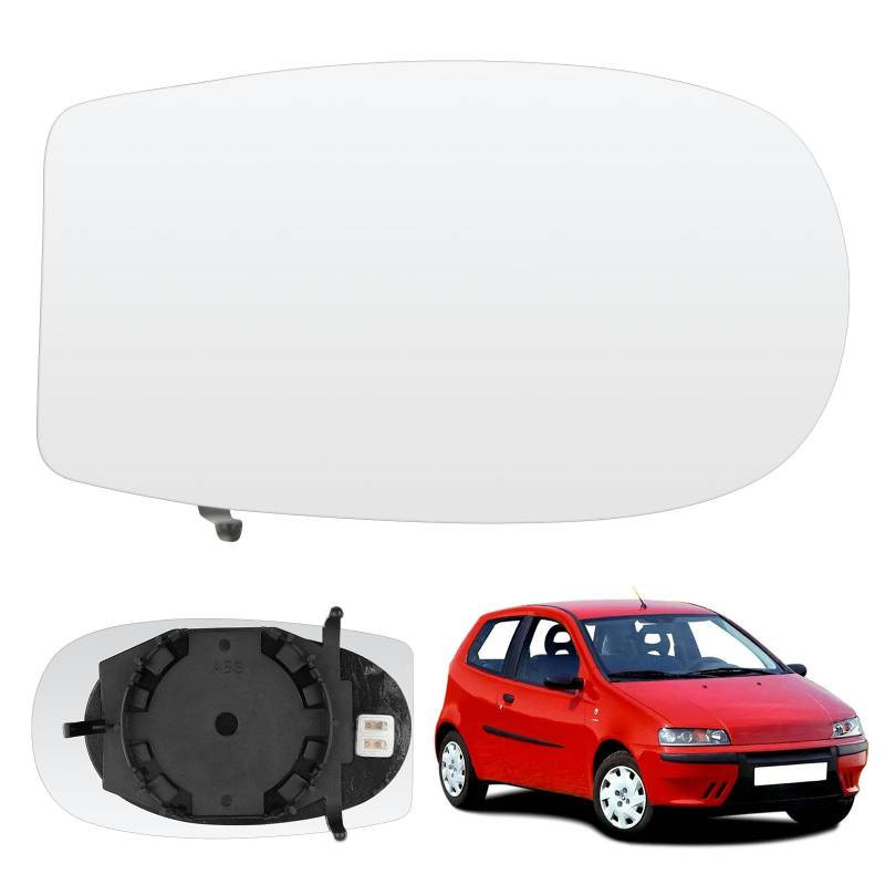 Spiegelglas Ersatz für Fiat Punto 188 1999-2012, Außenspiegel Glas Asphärisch Verstellbar Umkehrlinse Rückfahrglas Geeignet, Umkehrlinse Rückfahrglas Spiegel, Für Links und Rechts geeignet von JinsenTGG