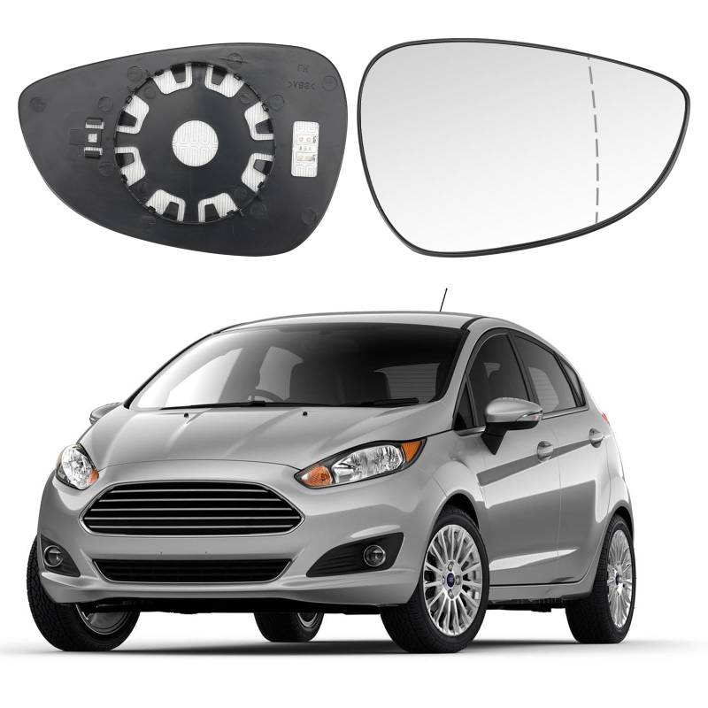 Spiegelglas Ersatz für Ford Fiesta 2008-2017, Außenspiegel Glas Asphärisch Verstellbar Geeignet, Umkehrlinse Rückfahrglas Spiegel (für Fiesta-Rechts) von JinsenTGG