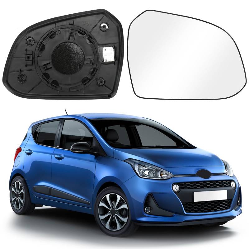 Spiegelglas Ersatz für Hyundai i10 2013-2019, Außenspiegel Glas Asphärisch Verstellbar Umkehrlinse Rückfahrglas Geeignet, Umkehrlinse Rückfahrglas Spiegel (Rechts) von JinsenTGG