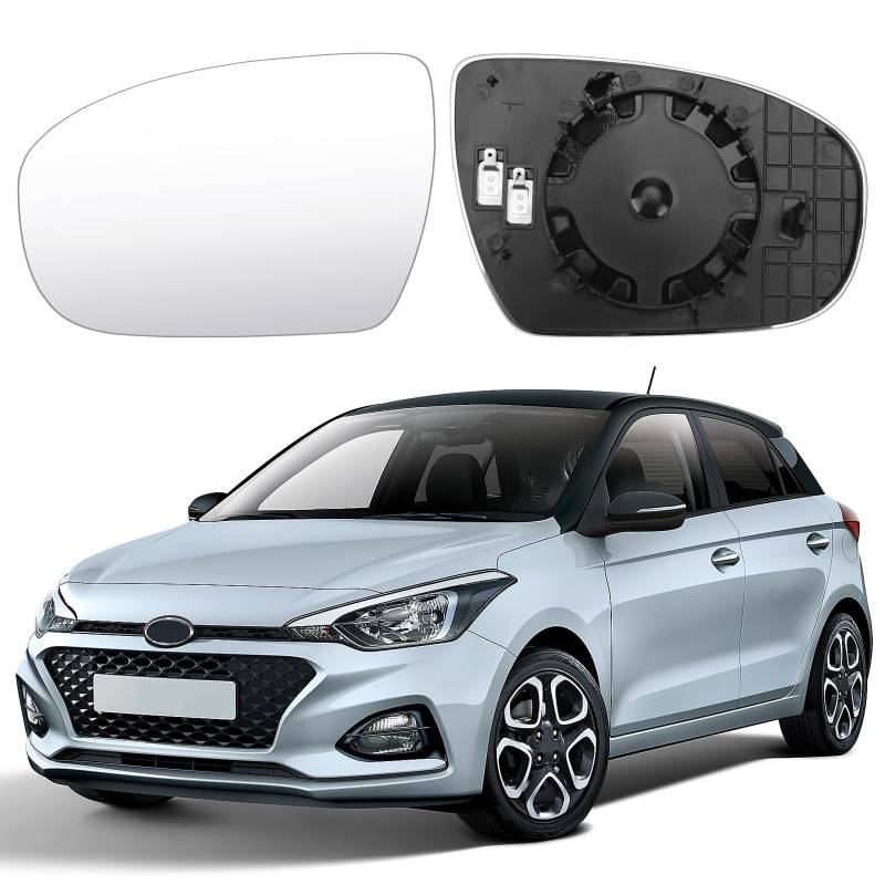 Spiegelglas Ersatz für Hyundai i20 2014-2020, Außenspiegel Glas Asphärisch Verstellbar Umkehrlinse Rückfahrglas Geeignet, Umkehrlinse Rückfahrglas Spiegel (Links) von JinsenTGG