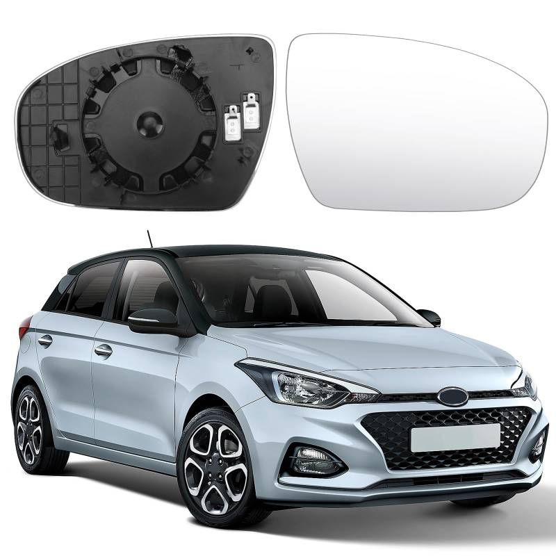 Spiegelglas Ersatz für Hyundai i20 2014-2020, Außenspiegel Glas Asphärisch Verstellbar Umkehrlinse Rückfahrglas Geeignet, Umkehrlinse Rückfahrglas Spiegel (Rechts) von JinsenTGG