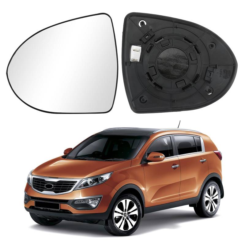 Spiegelglas Ersatz für KIA Sportage 2010-2015, Außenspiegel Glas Asphärisch Verstellbar Geeignet, Umkehrlinse Rückfahrglas Spiegel (Links) von JinsenTGG