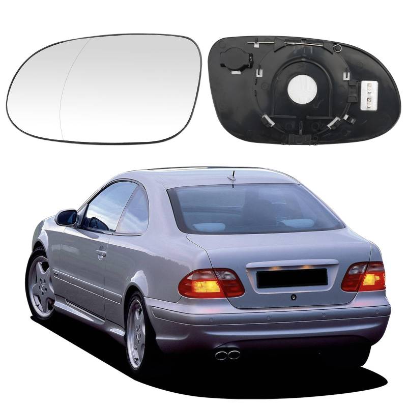 Spiegelglas Ersatz für Mercedes-Benz A-Class W168 1997-2004/CLK-Class C208/SLK-Class R170/SL-Class R129, Außenspiegel Glas Asphärisch Verstellbar Geeignet, Umkehrlinse Rückfahrglas Spiegel (Links) von JinsenTGG