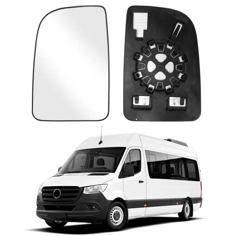 Spiegelglas Ersatz für Mercedes Sprinter 2019-2024, Außenspiegel Glas Asphärisch Verstellbar Geeignet, Umkehrlinse Rückfahrglas Spiegel (Links) von JinsenTGG