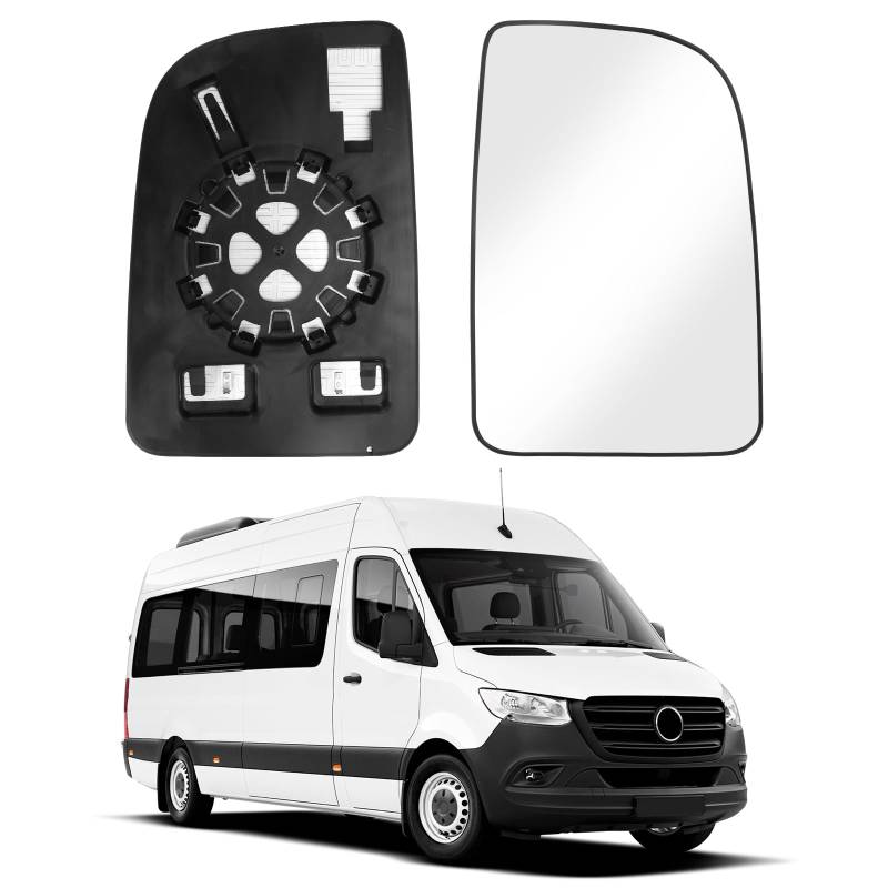 Spiegelglas Ersatz für Mercedes Sprinter 2019-2024, Außenspiegel Glas Asphärisch Verstellbar Geeignet, Umkehrlinse Rückfahrglas Spiegel (Rechts) von JinsenTGG