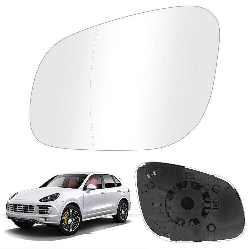 Spiegelglas Ersatz für Porsche Cayenne 2002-2006, Außenspiegel Glas Asphärisch Verstellbar Geeignet, Umkehrlinse Rückfahrglas Spiegel (Links) von JinsenTGG