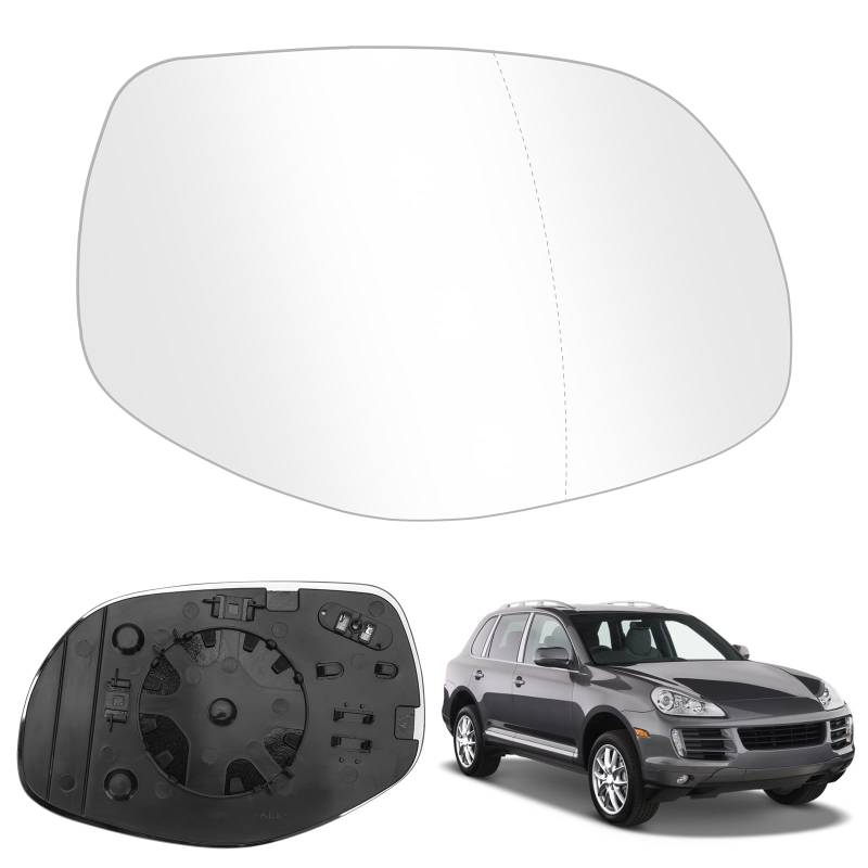 Spiegelglas Ersatz für Porsche Cayenne 2007-2010, Außenspiegel Glas Asphärisch Verstellbar Geeignet, Umkehrlinse Rückfahrglas Spiegel (Rechts) von JinsenTGG