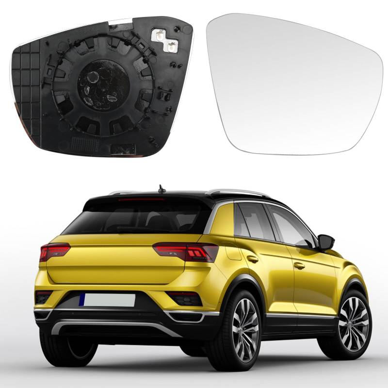 Spiegelglas Ersatz für Skoda Octavia 2012-2019, Außenspiegel Glas Asphärisch Verstellbar Geeignet Ersatz für VW T-Roc 2017-2021, Umkehrlinse Rückfahrglas Spiegel (Rechts) von JinsenTGG