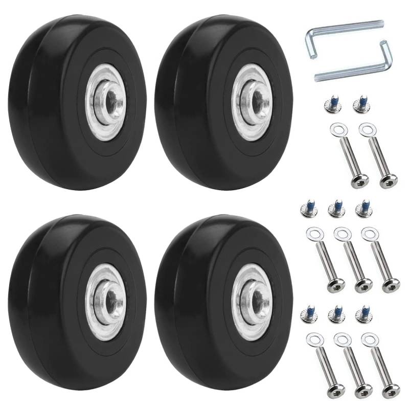 4 Stück Kofferrollen Ersatzrollen, 50 x 18mm Gummi Gepäckkoffer Rad Koffer, Ersatz Wheels, Universal Gepäck Koffer Ersatzräder, Ersatzrollen Rollen Ersatz Kofferrollen,für Gepäck Trolleys Kinderwagen von Jinsion