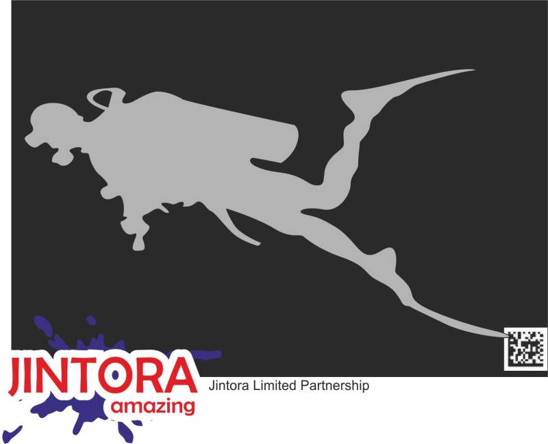 Jintora Aufkleber für Auto - Autoaufkleber - JDM - Die Cut - Taucher Silhouette - 178x99 mm - JDM - Die Cut - Bus - Fenster - Heckscheibe - Laptop - LKW - Tuning - grau von Jintora