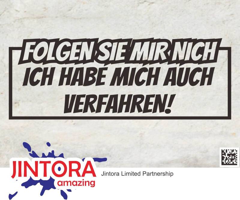 JINTORA Aufkleber für Auto - Autoaufkleber - Bitte Nicht Folgen - 190x70mm - JDM - Die Cut - Bus - Fenster - Heckscheibe - Laptop - LKW - Tuning - schwarz von JINTORA