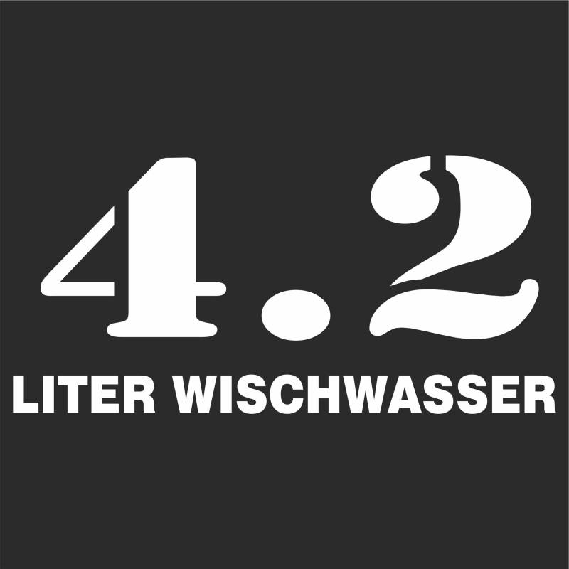 Jintora Aufkleber für Auto - Autoaufkleber - JDM - Die Cut - 4.2 Liter wischwasser - 207x99 mm - JDM - Die Cut - Bus - Fenster - Heckscheibe - Laptop - LKW - Tuning - weiß von Jintora