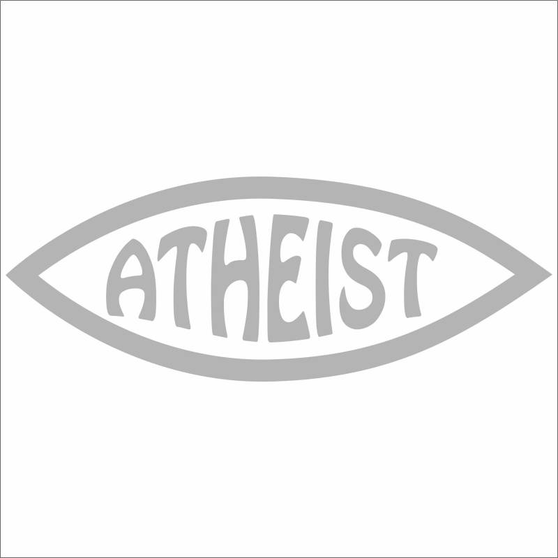 Jintora Aufkleber für Auto - Autoaufkleber - JDM - Die Cut - Atheist Fisch - 210x78 mm - JDM - Die Cut - Bus - Fenster - Heckscheibe - Laptop - LKW - Tuning - Silber von Jintora