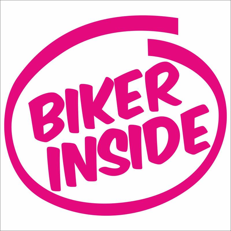 Jintora Aufkleber für Auto - Autoaufkleber - JDM - Die Cut - Biker Inside - 109x99 mm - JDM - Die Cut - Bus - Fenster - Heckscheibe - Laptop - LKW - Tuning - pink von Jintora