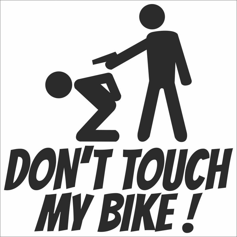 Jintora Aufkleber für Auto - Autoaufkleber - JDM - Die Cut - Don´t Touch My Bike! - 99x99 mm - JDM - Die Cut - Bus - Fenster - Heckscheibe - Laptop - LKW - Tuning - schwarz von Jintora