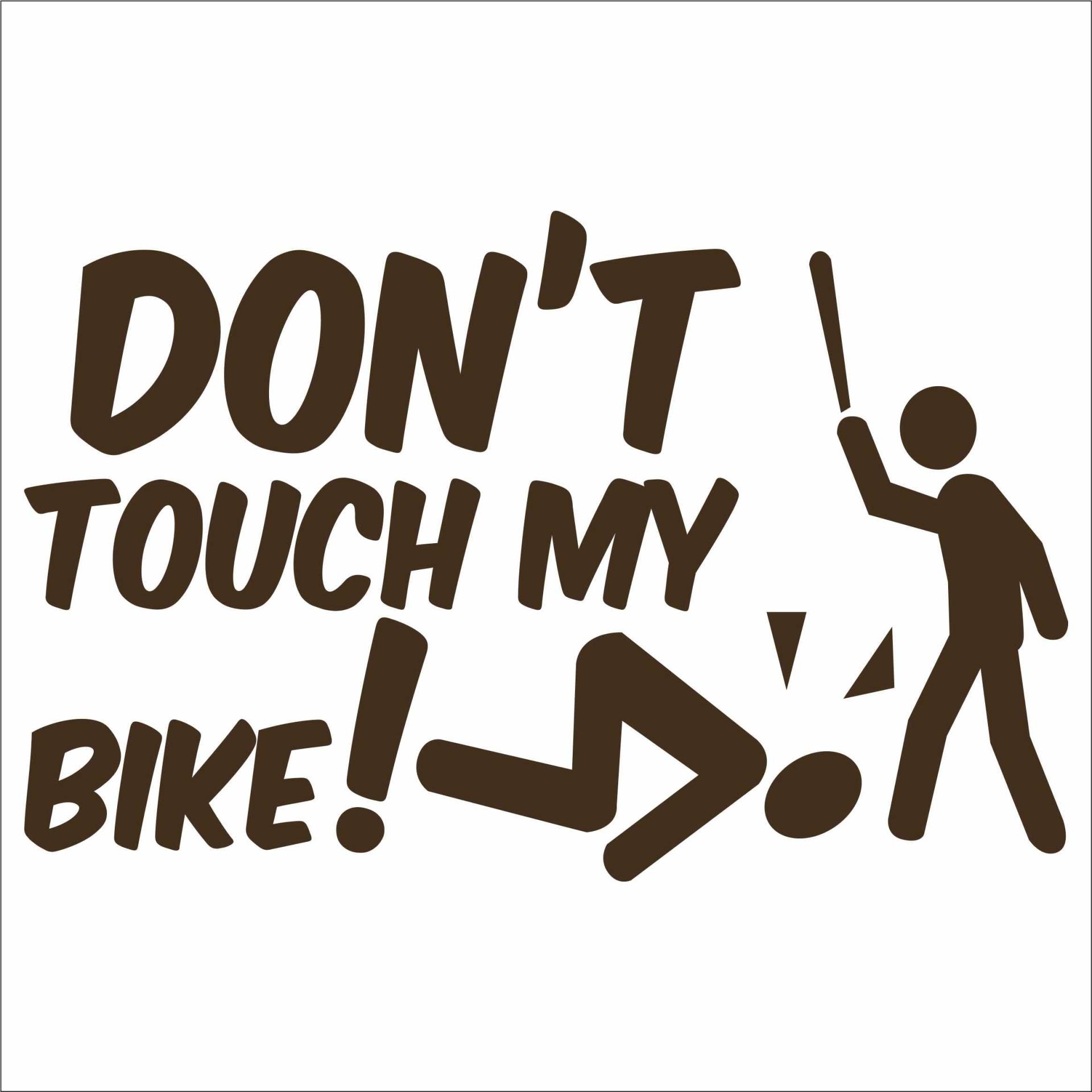 Jintora Aufkleber für Auto - Autoaufkleber - JDM - Die Cut - Dont Touch My Bike! - 154x99 mm - JDM - Die Cut - Bus - Fenster - Heckscheibe - Laptop - LKW - Tuning - braun von Jintora