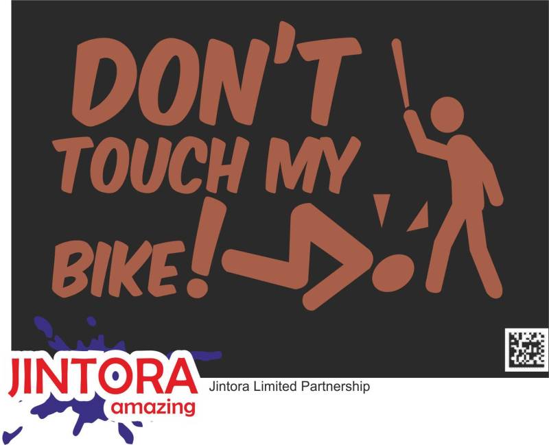 Jintora Aufkleber für Auto - Autoaufkleber - JDM - Die Cut - Dont Touch My Bike! - 154x99 mm - JDM - Die Cut - Bus - Fenster - Heckscheibe - Laptop - LKW - Tuning - braun von Jintora