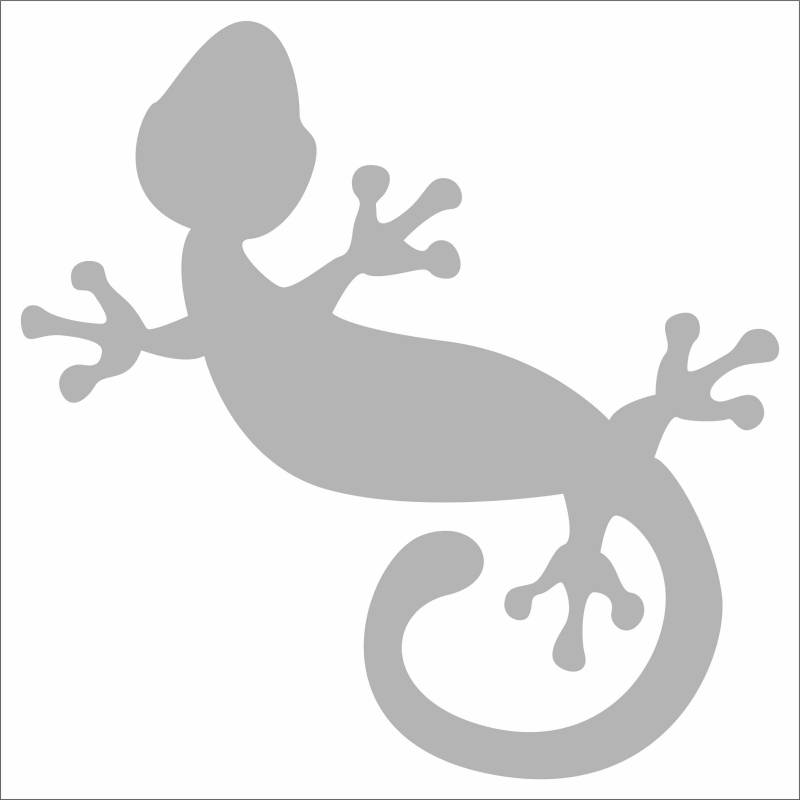 Jintora Aufkleber für Auto - Autoaufkleber - JDM - Die Cut - Gecko - 99x99 mm - JDM - Die Cut - Bus - Fenster - Heckscheibe - Laptop - LKW - Tuning - Silber von Jintora