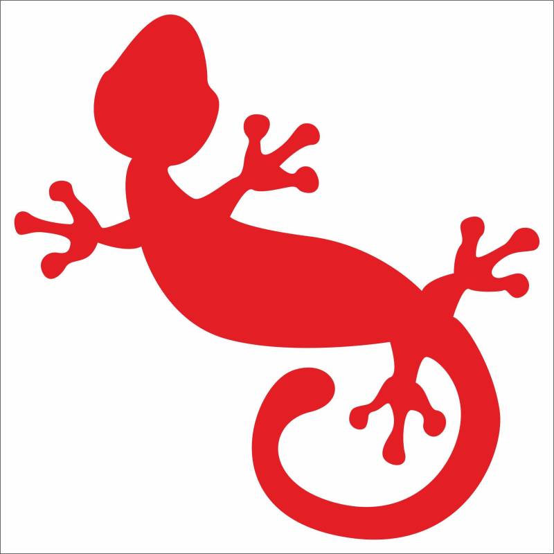 Jintora Aufkleber für Auto - Autoaufkleber - JDM - Die Cut - Gecko - 99x99 mm - JDM - Die Cut - Bus - Fenster - Heckscheibe - Laptop - LKW - Tuning - rot von Jintora