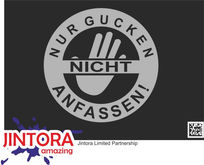 Jintora Aufkleber für Auto - Autoaufkleber - JDM - Die Cut - Nur gucken Nicht anfassen! - 99x99 mm - JDM - Die Cut - Bus - Fenster - Heckscheibe - Laptop - LKW - Tuning - grau von Jintora