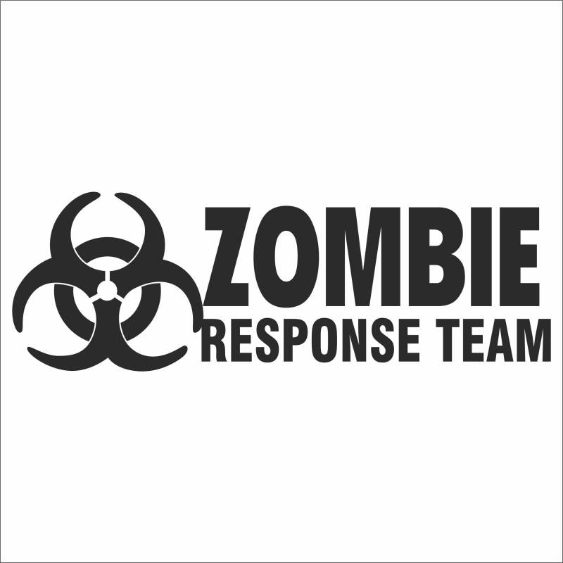 Jintora Aufkleber für Auto - Autoaufkleber - JDM - Die Cut - Zombie Response Team - 210x70 mm - JDM - Die Cut - Bus - Fenster - Heckscheibe - Laptop - LKW - Tuning - schwarz von Jintora