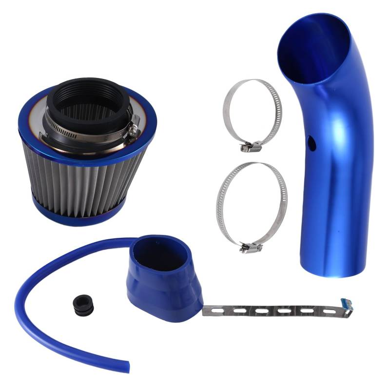 Jisapmzu 76mm High Flow Luftfilter Pilzkopf Auto Turbo Rohr Ansaughülse Universal Set Kit Blau von Jisapmzu