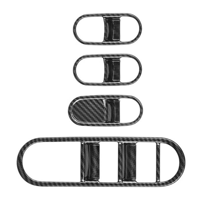 Jisapmzu Auto-Carbon-Faser-Fensterglas-Hebeknopf-Schalterabdeckungs-Verkleidungs-TüR-Armlehnen-Verkleidung für Aini 5 IONIQ 2022 + B von Jisapmzu