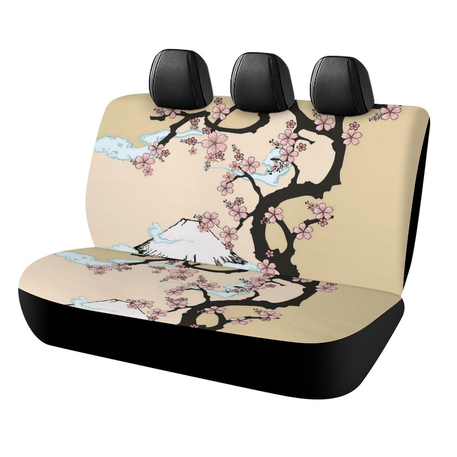 JiuPopular Auto-Rücksitzbezug, Fuji Mountain Cherry Tree in Japan Autositzbezug, Universal-Sitzbezüge-Set für die meisten Autos, LKWs, SUVs von JiuPopular