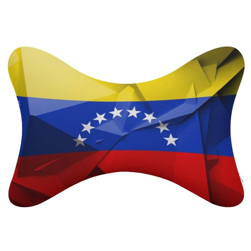 JiuPopular Autositzkissen, venezolanische Flagge, Kopfstützenkissen, Nackenstützkissen für Fahrer oder Beifahrer, 2 Stück von JiuPopular