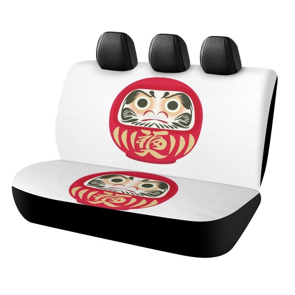 JiuPopular Fortune Daruma Auto-Rücksitzbezug, universelles Sitzbezüge-Set für die meisten Autos, LKWs, SUVs von JiuPopular