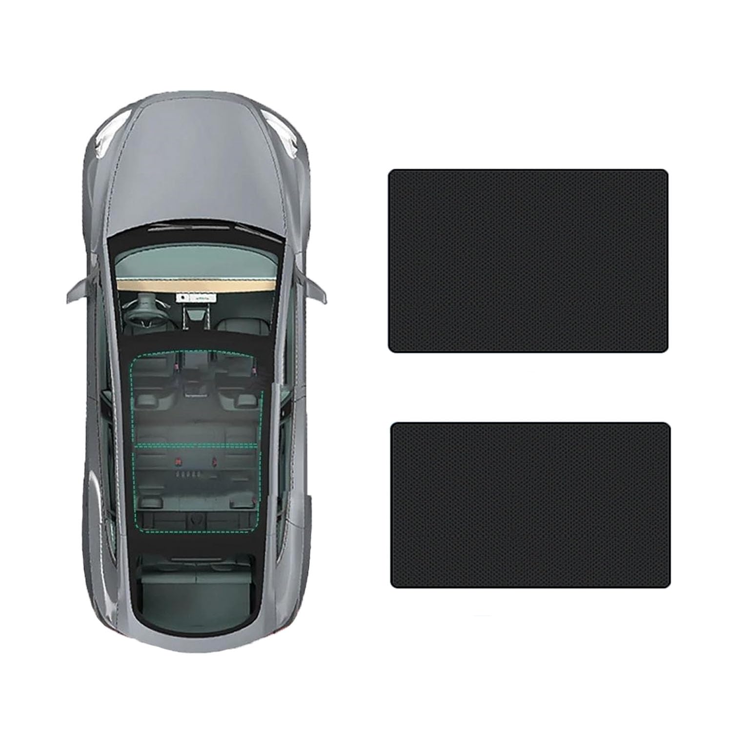 Sonnenschutz für Auto-Schiebedach für Hyundai Santa Fe 2024,Sonnenschutzvorhänge fürs Auto,UV-/Hitzeschutz.,C-Black Regular Style von JjAaYy