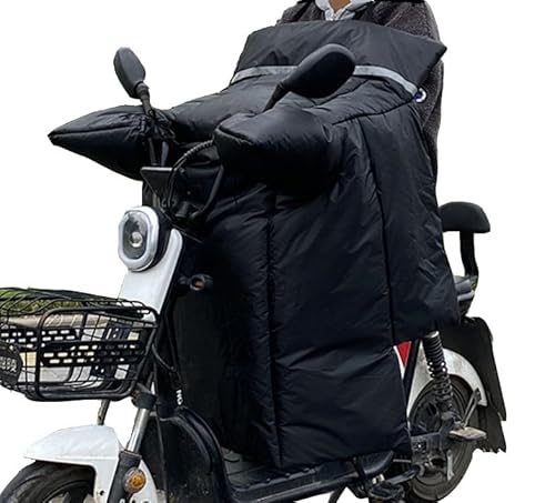 Joayuezo Motorrad Beinschutz Roller Winter Universell Rollerdecke Wasserdicht Warm Beinabdeckung Universal für Rollerfahrer Motorfahrer Warm Halten (black,Widening&plush lining) von Joayuezo